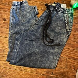 Abercrombie & Fitch Blue Acid Wash Relaxed Pants